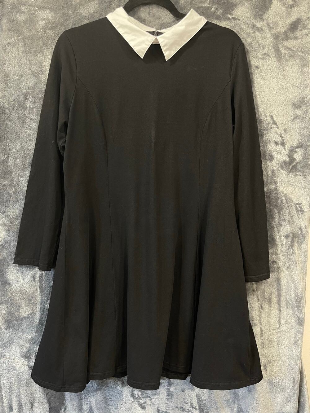 Wednesday Addams XL Black Peter Pan Collar Skater Dress Size by Aphratti